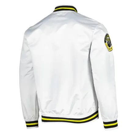 Unisex Columbus Crew White Satin Jacket