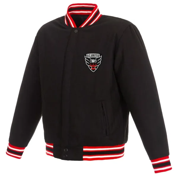 Unisex D.C. United Wool Black Varsity Jacket