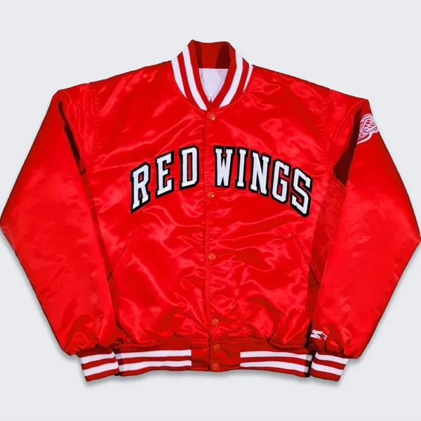detroit-red-wings-80s-jacket-2 Detroit Red Wings 80’s Red Bomber Jacket