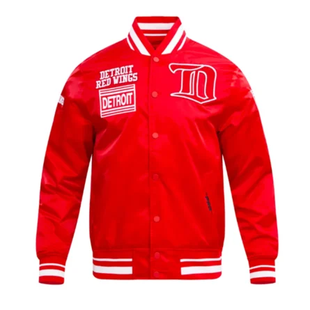 Unisex Detroit Red Wings Red Varsity Satin Jacket