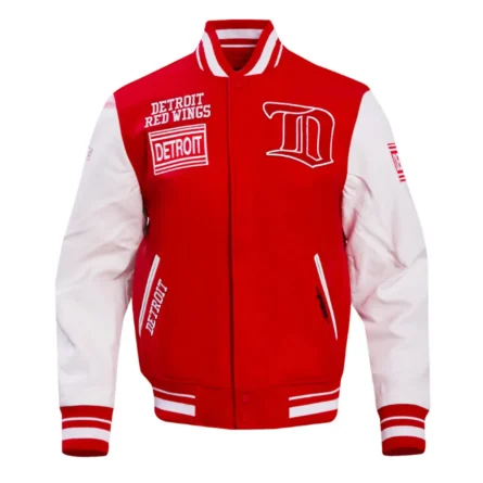 Unisex Detroit Red Wings Retro Red Varsity Jacket
