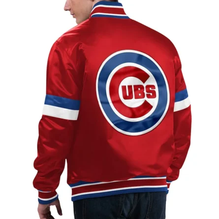 Unisex Chicago Cubs Classic Red Varsity Satin Jacket