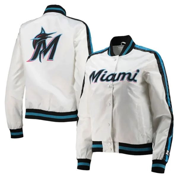 Hometown Miami Marlins White Satin Jacket