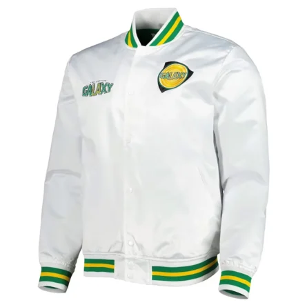 Unisex LA Galaxy City Collection White Satin Jacket