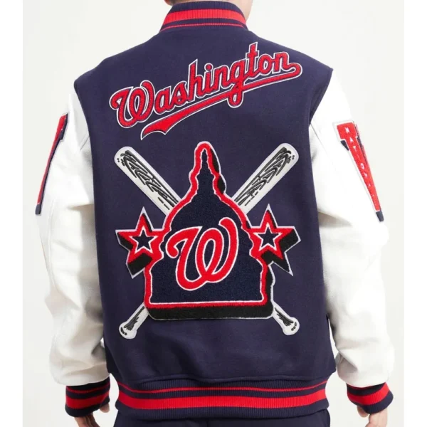 Unisex Washington Nationals Navy Blue Varsity Jacket