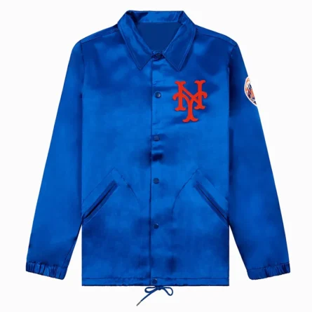 Unisex New York Mets Blue Satin Windbreaker