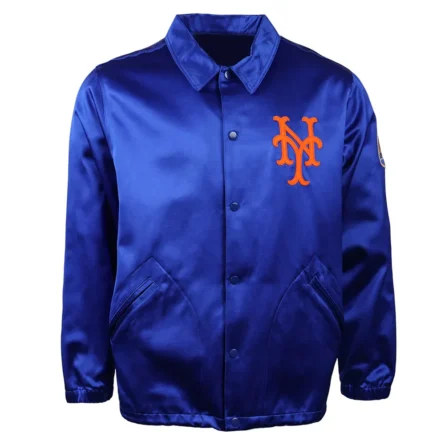 Unisex New York Mets Blue Satin Windbreaker