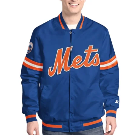 Unisex New York Mets Royal Varsity Satin Jacket