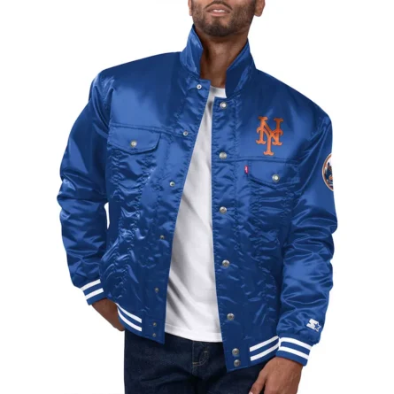 Unisex New York Mets Royal Silver Tab Trucker Jacket