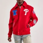Unisex Philadelphia Phillies Red Varsity Wool Jacket