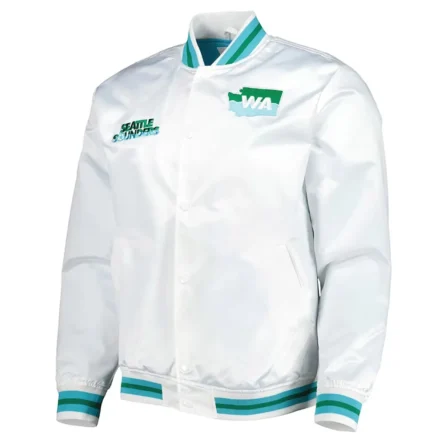 Unisex Seattle Sounders City Collection White Satin Jacket
