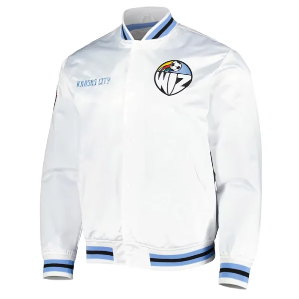Unisex Sporting Kansas City Collection White Satin Jacket