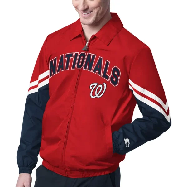 Unisex Washington Nationals Red Varsity Satin Jacket Unisex Washington Nationals Red Varsity Satin Jacket