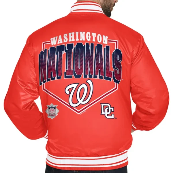 Unisex Washington Nationals Red Satin Varsity Jacket