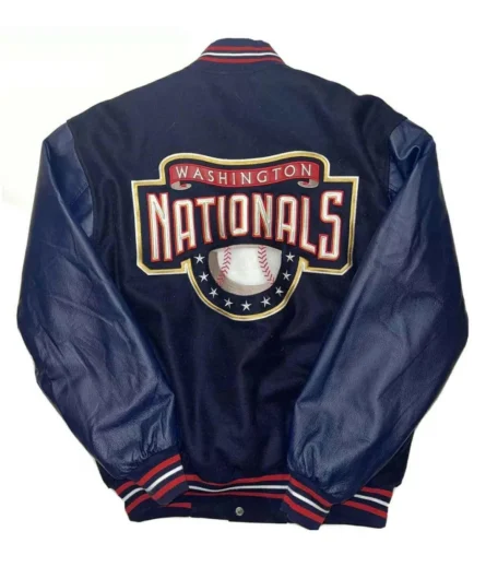 Unisex Washington Nationals Navy Blue Letterman Jacket