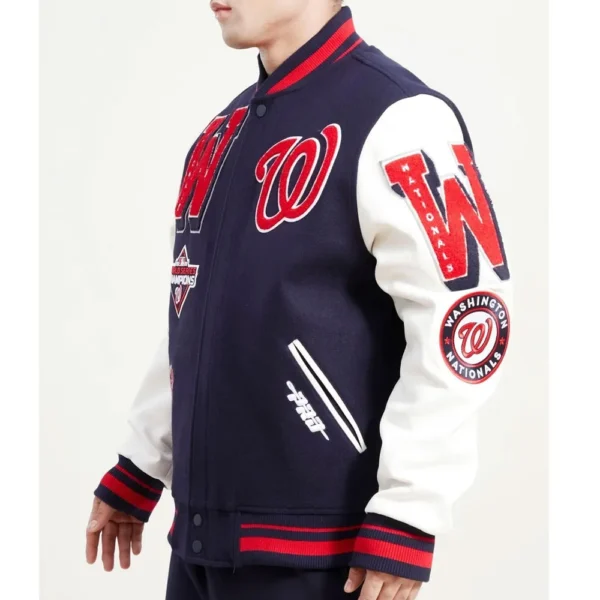 Unisex Washington Nationals Navy Blue Varsity Jacket