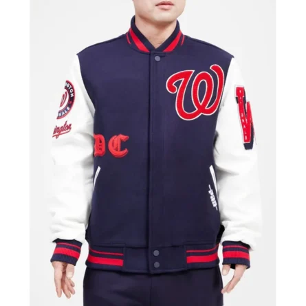 Unisex Washington Nationals Navy Varsity Jacket