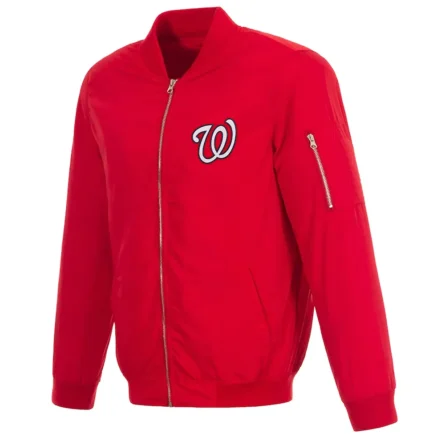 Unisex Washington Nationals Bomber Nylon Varsity Jacket