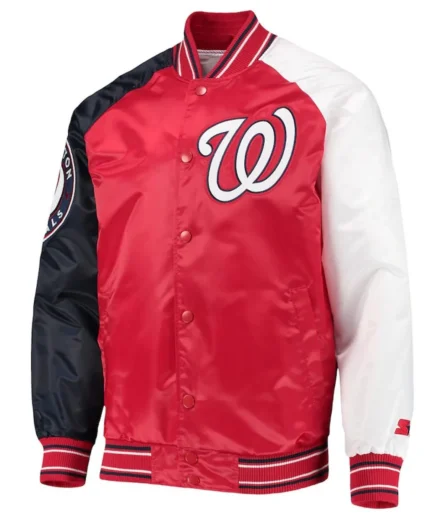 Unisex Washington Nationals Red Satin Jacket