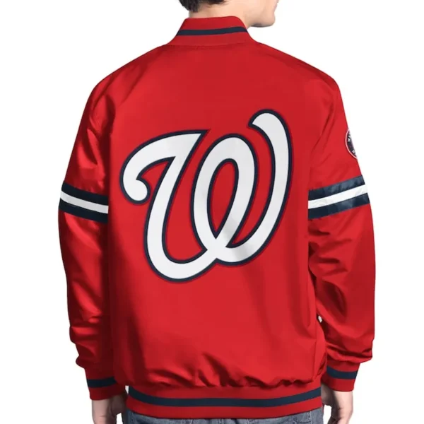 Unisex Washington Nationals Red Varsity Satin Jacket