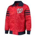 Unisex Washington Nationals Varsity Red Satin Jacket