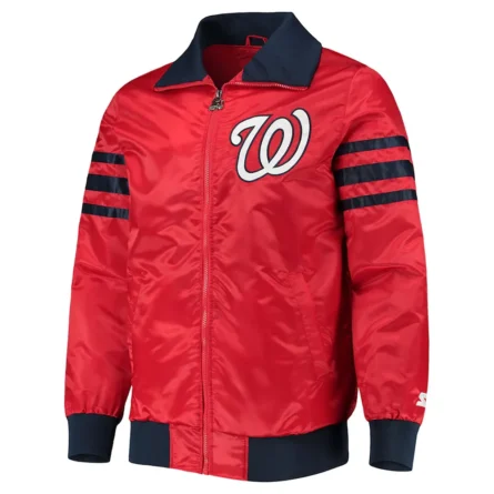 Unisex Washington Nationals Varsity Red Satin Jacket