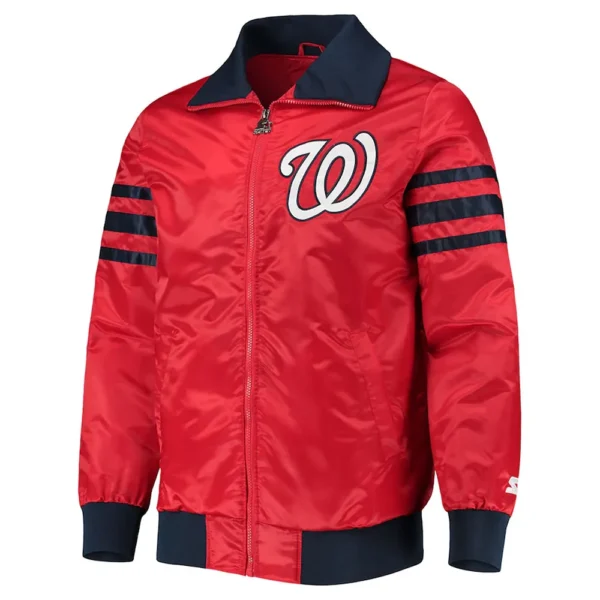 Unisex Washington Nationals Varsity Red Satin Jacket