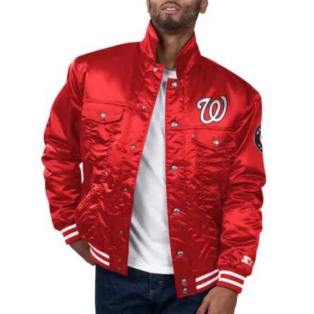 Unisex Washington Nationals Red Trucker Jacket