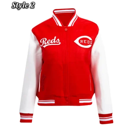 Unisex Cincinnati Reds Varsity Red and White Jacket