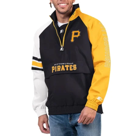 Unisex Pittsburgh Pirates Half Zip Black Jacket