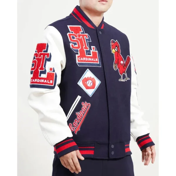 Unisex St. Louis Cardinals Navy Mash Up Varsity Jacket
