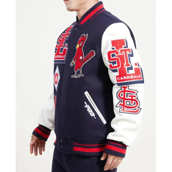 Unisex St. Louis Cardinals Navy Mash Up Varsity Jacket