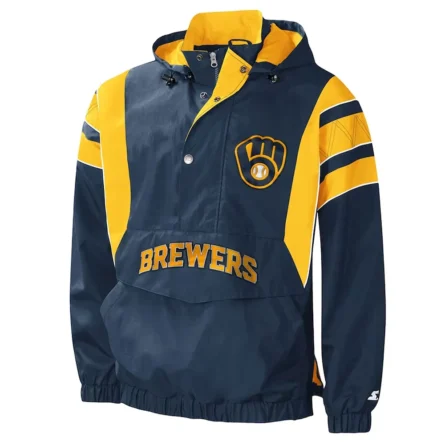 Unisex Milwaukee Brewers Black Hoodie Jacket