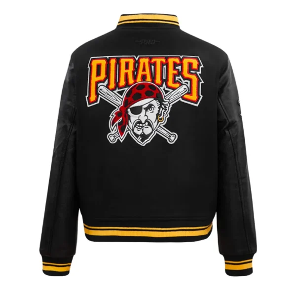 Unisex Pittsburgh Pirates Black and Eggshell Varsity Jacket