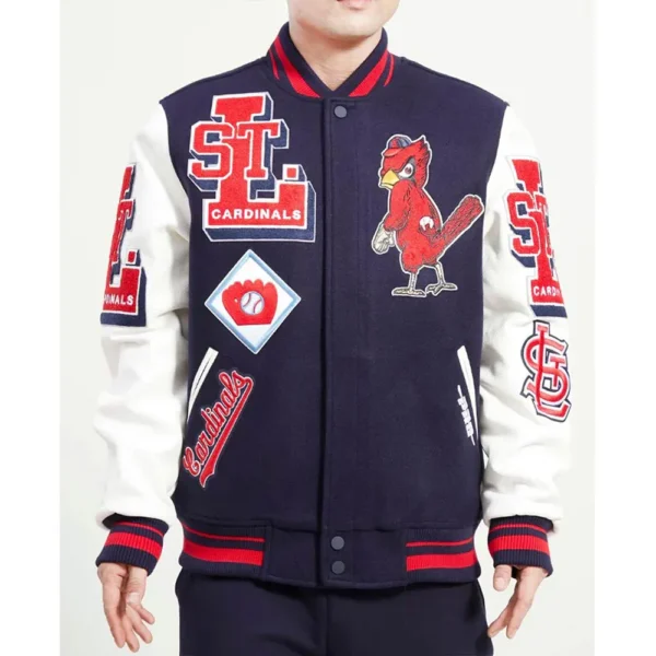 Unisex St. Louis Cardinals Navy Mash Up Varsity Jacket 6 Unisex St. Louis Cardinals Navy Mash Up Varsity Jacket