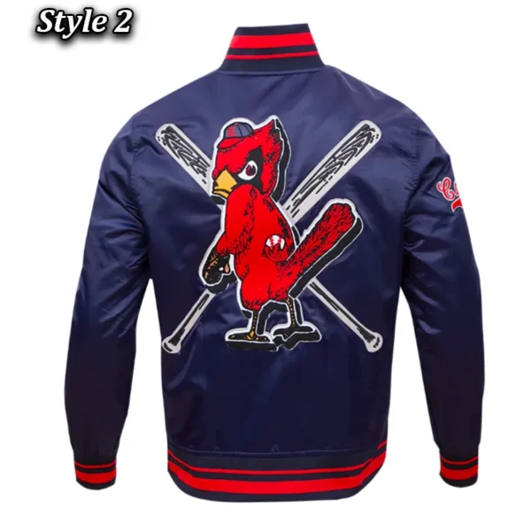 Unisex St. Louis Cardinals Classic Rib Navy Satin Jacket