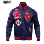 Unisex St. Louis Cardinals Classic Rib Navy Satin Jacket