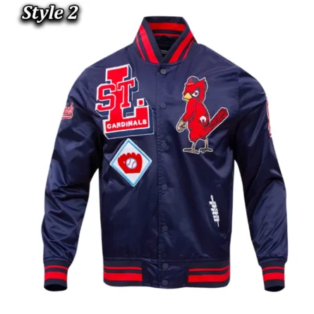 Unisex St. Louis Cardinals Classic Rib Navy Satin Jacket