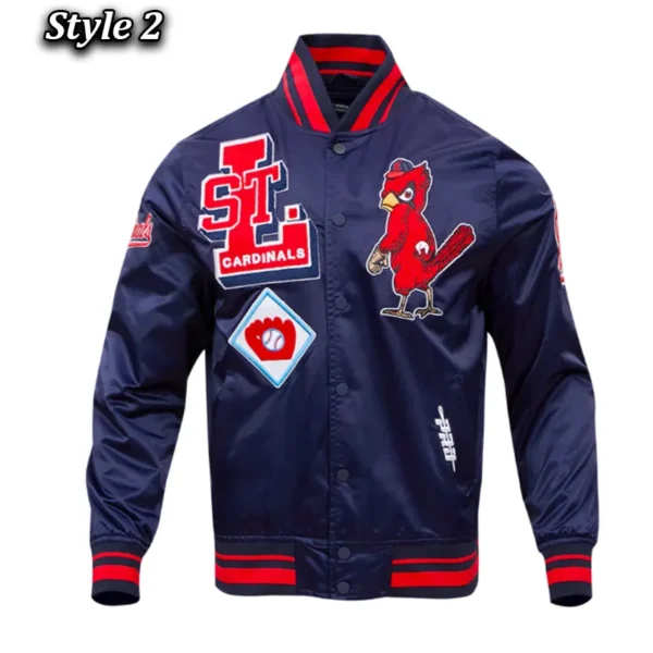 Unisex St. Louis Cardinals Classic Rib Navy Satin Jacket