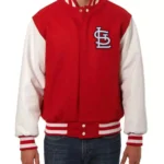 Unisex St. Louis Cardinals Red and White Letterman Jacket