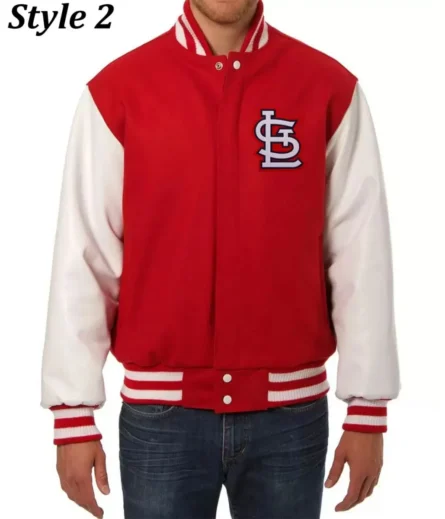 Unisex St. Louis Cardinals Red and White Letterman Jacket
