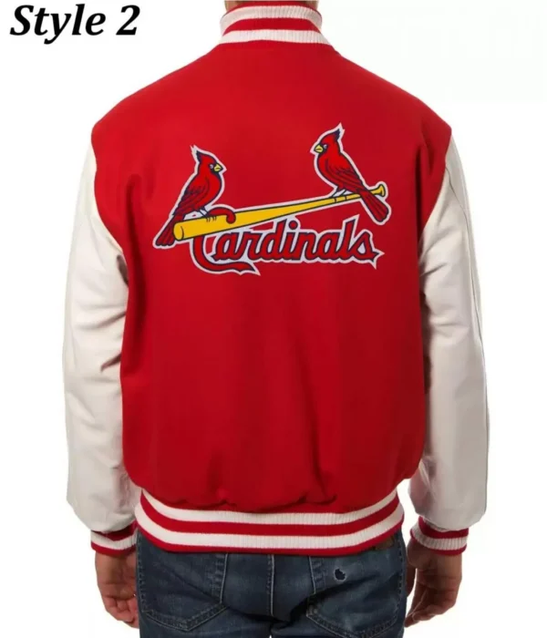 Unisex St. Louis Cardinals Red and White Letterman Jacket