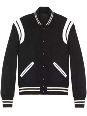 Men’s Stylish Bomber Black Varsity Jacket