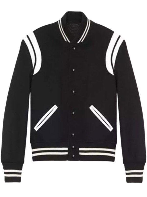Men’s Stylish Bomber Black Varsity Jacket