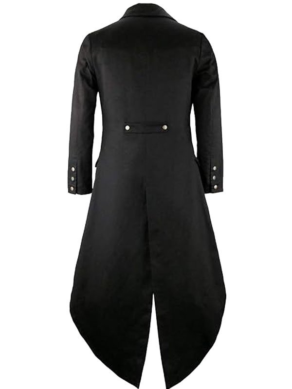 Black Victorian Tailcoat with Attached Vest - Image 2