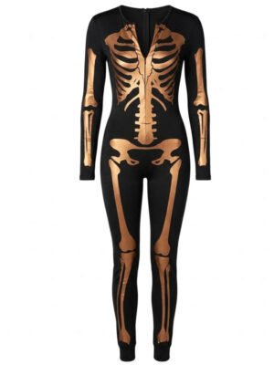 Bronze Skeleton Bodysuit Costume