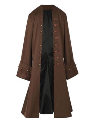 Men's 60s Brown Long Coat