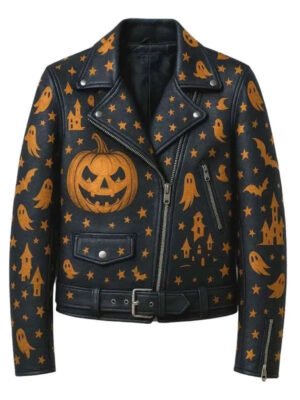 Ghost & Pumpkin Black Leather Jacket