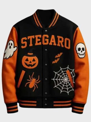 Halloween Pumpkin Varsity Jacket