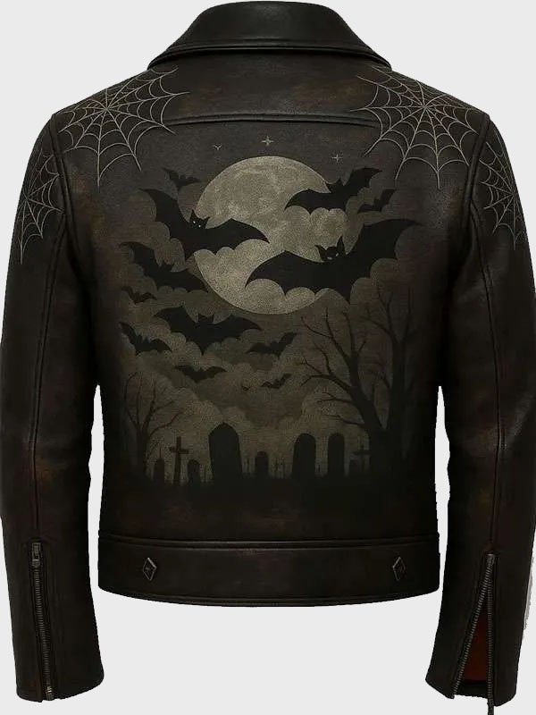 Trick or Treat Halloween Leather Jacket - Image 2